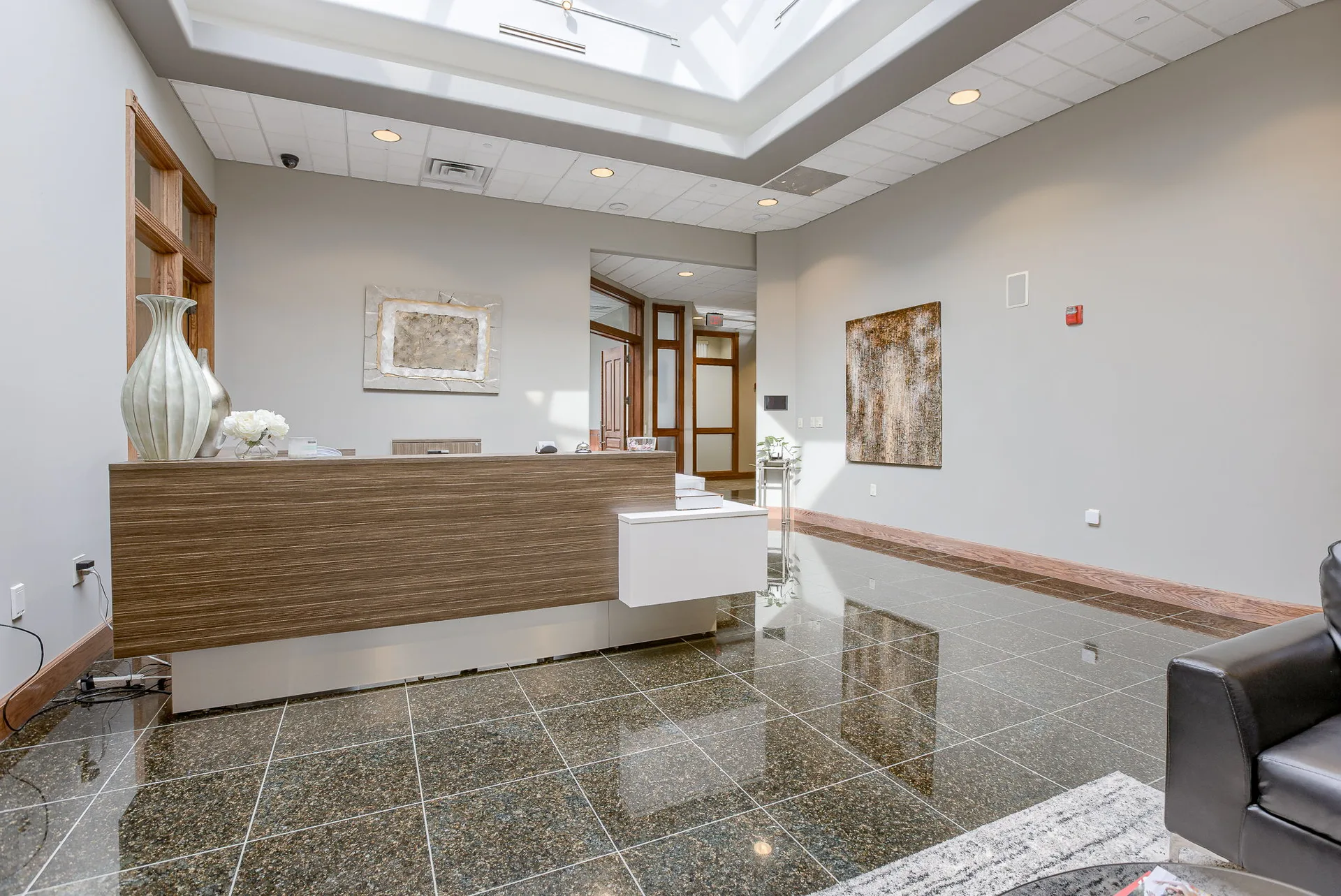 Custom build-out Class A office suite for lease at Millennium Plaza, West Omaha